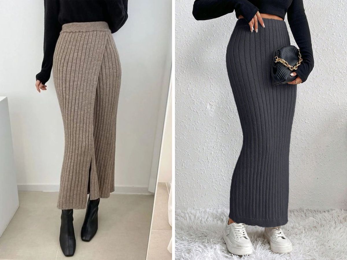 Chân váy len giúp chị em lên nhiều outfit khác nhau