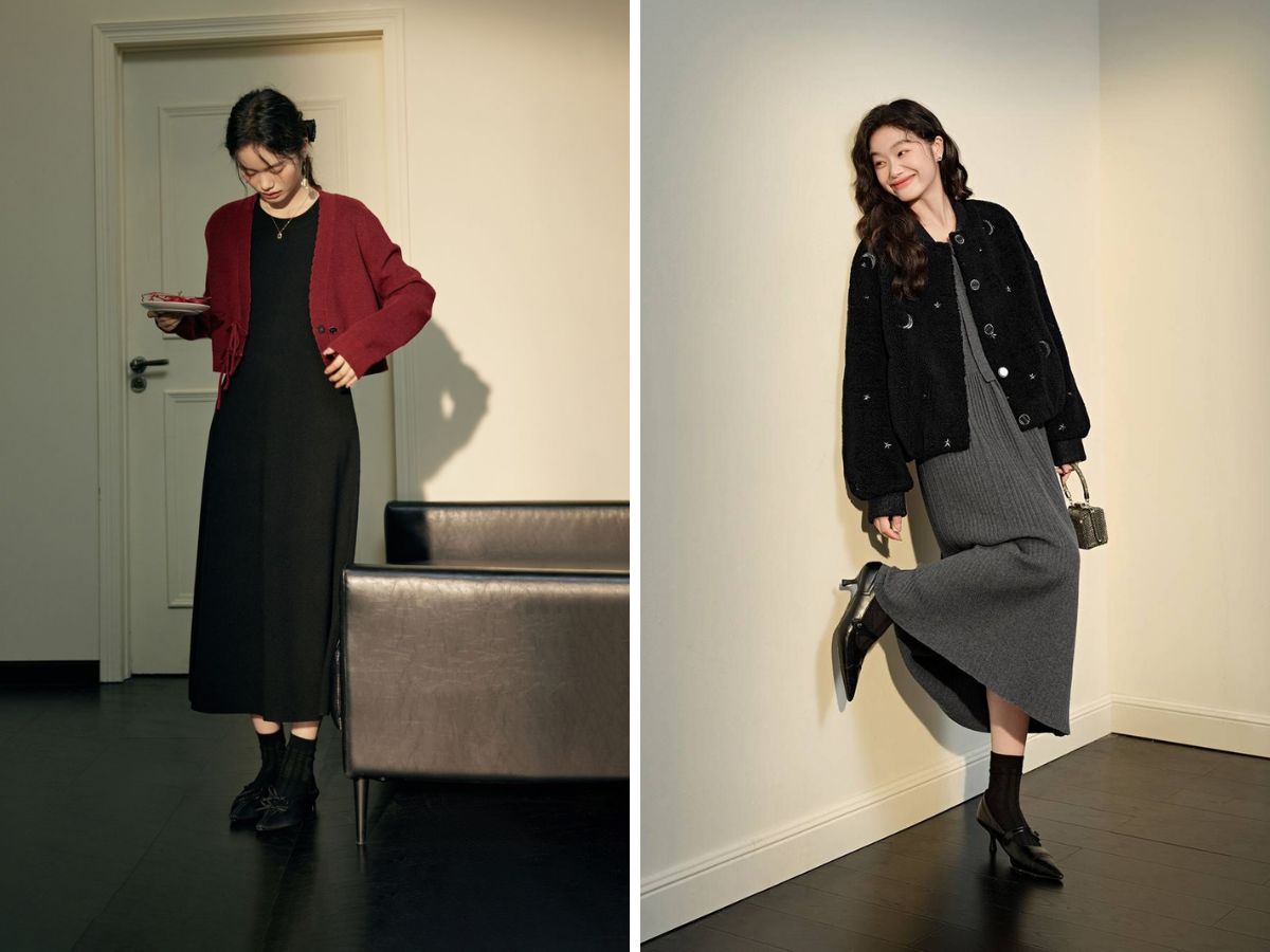 Thêm điệu đà với váy và cardigan