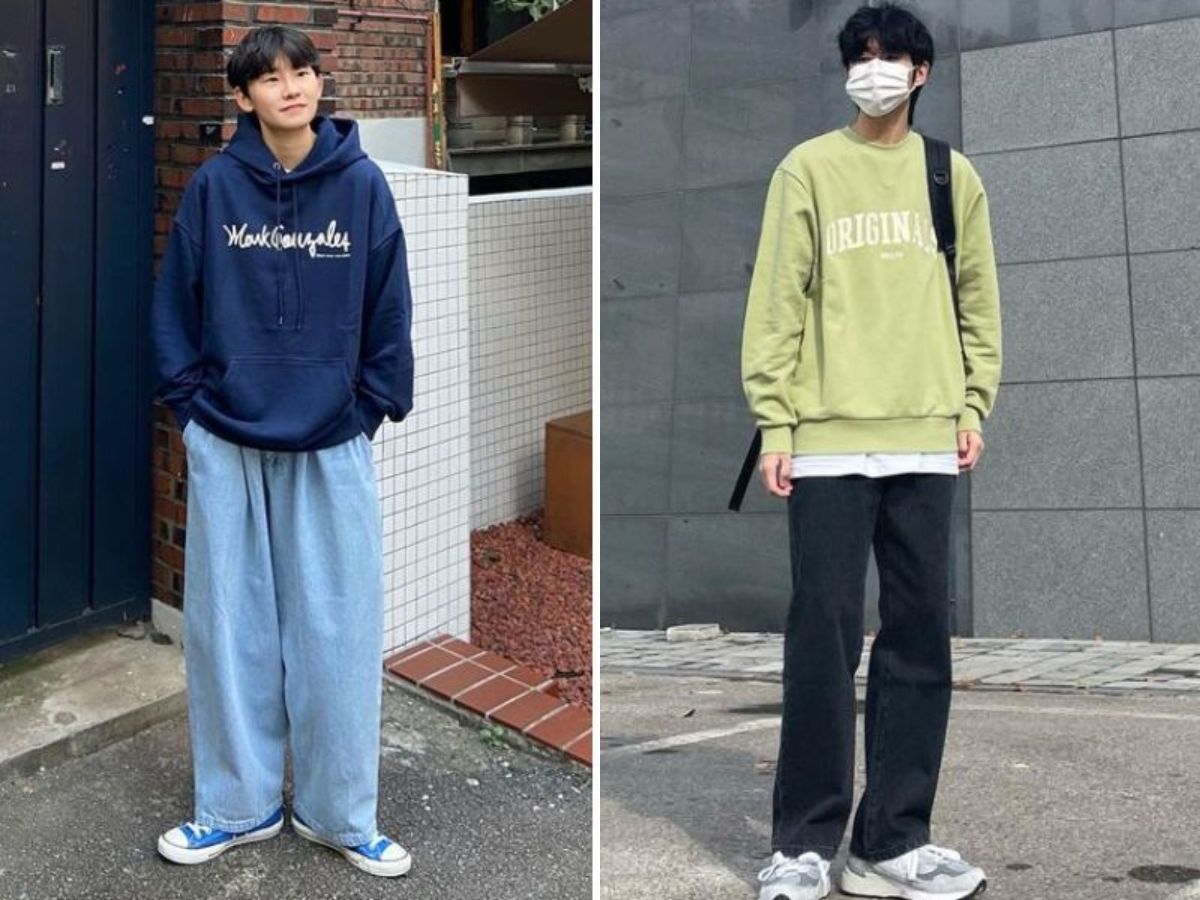 Phóng khoáng với Quần ống rộng + Áo Hoodie/Sweater