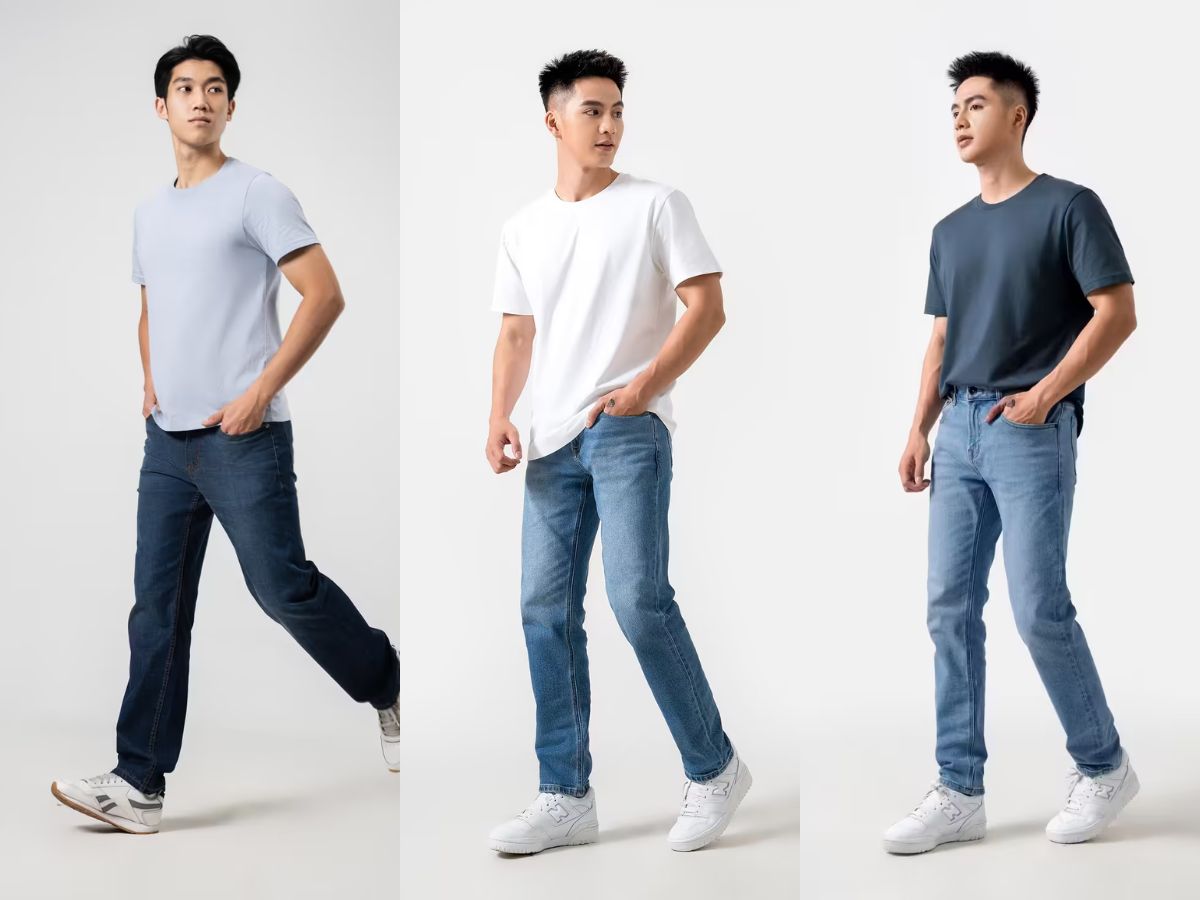 Quần jean Coolmate được thiết kế với form dáng phù hợp thể hình người Việt
