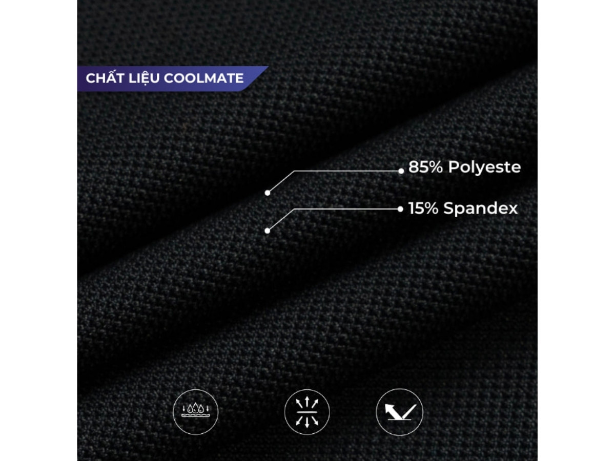 Cận cảnh chất liệu vải của Coolmate, làm nổi bật kết cấu và độ mềm mại
