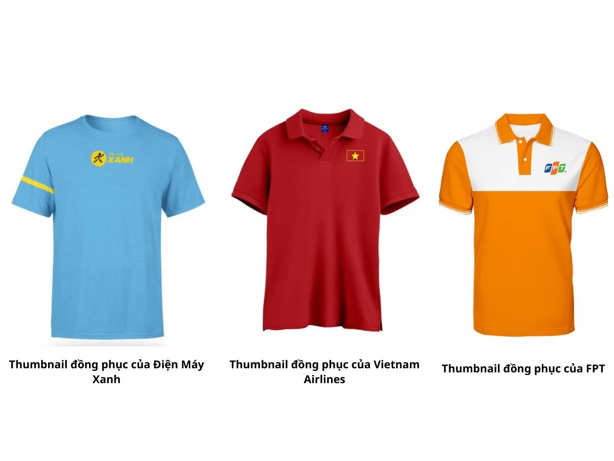 Ảnh thumbnail đồng phục của Điện Máy Xanh, Vietnam Airlines và FPT