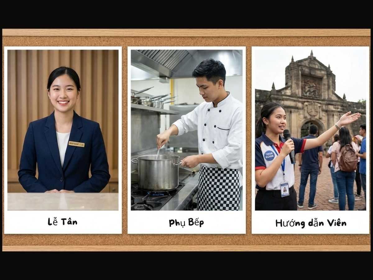 Sinh viên trong 3 trang phục khác nhau