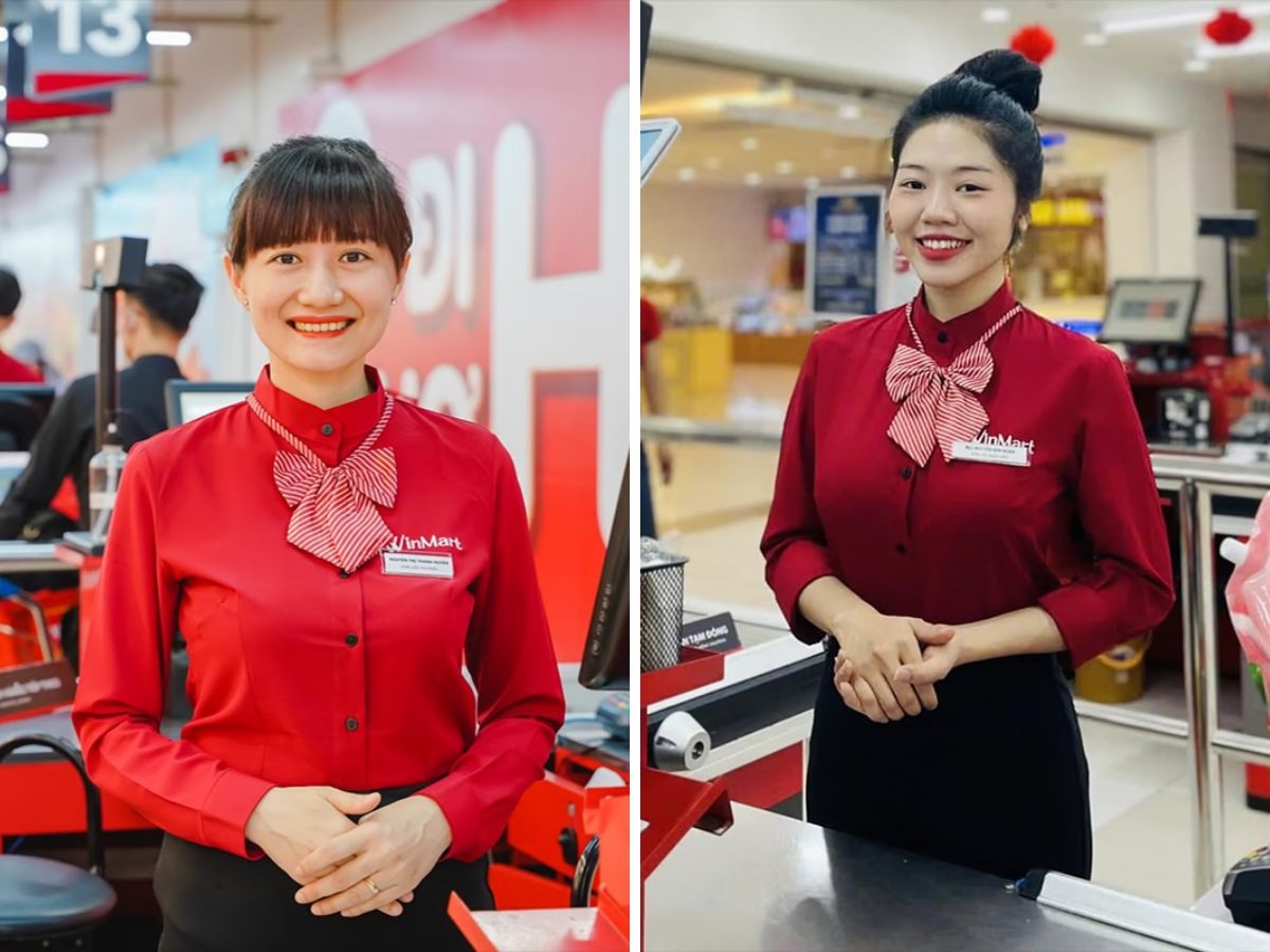Nhân viên thu ngân Winmart thường mặc áo sơ mi